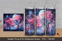 Beauty Misty Night Tumbler Wrap Sublimation Design 3 Product Image 1