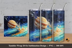 Planet Illustration Tumbler Wrap Sublimation Design 3 Product Image 1