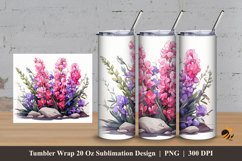 Flower Wealth Tumbler Wrap Sublimation Design 3 Product Image 1