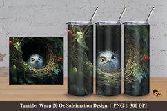 Cute Baby Bird Tumbler Wrap Sublimation Design 3 Product Image 1
