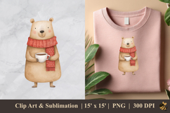 Cute Polar Bear DTF Sublimation Clipart Design 3 Product Image 1