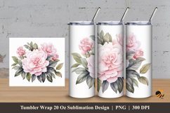 Roses Tumbler Wrap Sublimation Design 3 Product Image 1
