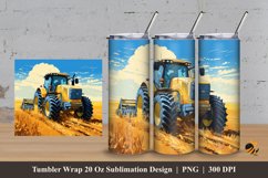 Tractor And Field Tumbler Wrap Sublimation Design 3 Product Image 1