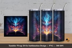 Fantasy Book Tumbler Wrap Sublimation Design 3 Product Image 1