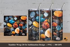 Mexican River Stone Tumbler Wrap Sublimation Design 3 Product Image 1