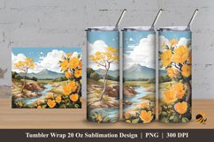 View of Euphorbia Tumbler Wrap Sublimation Design 3 Product Image 1