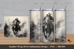 Cowboy Art Tumbler Wrap Sublimation Design 3 Product Image 1