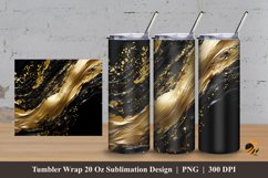 Golden Black Stone Tumbler Wrap Sublimation Design 3 Product Image 1