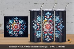 Awesome Snowflake Tumbler Wrap Sublimation Design 3 Product Image 1
