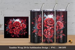 Smoky Rose Tumbler Wrap Sublimation Design 3 Product Image 1
