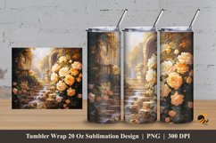 Golden Rose Tumbler Wrap Sublimation Design 3 Product Image 1