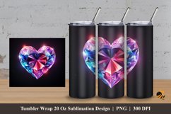 Diamond Love Tumbler Wrap Sublimation Design 3 Product Image 1
