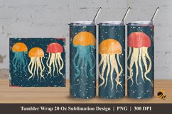 Cute Jellyfish Tumbler Wrap Sublimation Design 3 Product Image 1