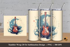 Dream Guitar Tumbler Wrap Sublimation Design 3 Product Image 1