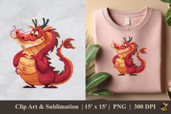 Cute Red Dragon DTF Sublimation Clipart Design 3 Product Image 1