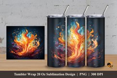 Magic Fire Tumbler Wrap Sublimation Design 3 Product Image 1
