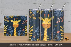 Handdrawn Giraffe Tumbler Wrap Sublimation Design 3 Product Image 1