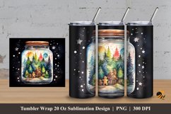 Gingerbread Man At Forest Tumbler Wrap Sublimation Design 3 Product Image 1