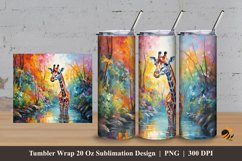 Giraffe Charm Tumbler Wrap Sublimation Design 3 Product Image 1