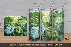 Exotic Monstera Tumbler Wrap Sublimation Design 3 Product Image 1