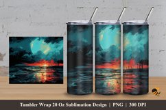 Beach Painting Tumbler Wrap Sublimation Design 3 Product Image 1