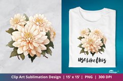 Chrysanthemum Flower Clip Art Sublimation 3 Product Image 1