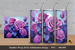 Purple Rose Tumbler Wrap Sublimation Design 3 Product Image 1