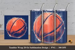 Basketball Tumbler Wrap Sublimation Design 3 Product Image 1