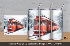 Winter Train Tumbler Wrap Sublimation Design 3 Product Image 1