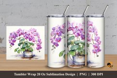 Phalaenopsis Tumbler Wrap Sublimation Design 3 Product Image 1