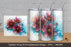 Flower Abstract Tumbler Wrap Sublimation Design 3 Product Image 1