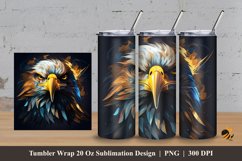 Cool Eagle Tumbler Wrap Sublimation Design 3 Product Image 1