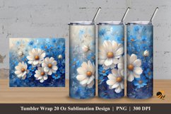 Cosmos Flower Tumbler Wrap Sublimation Design 3 Product Image 1