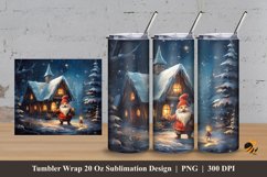 Winter Night Tumbler Wrap Sublimation Design 3 Product Image 1