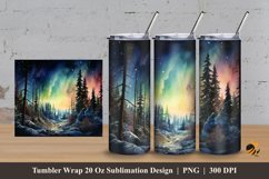Northern Lights Tumbler Wrap Sublimation Design 3 Product Image 1