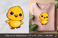 Cute Yellow Duck DTF Sublimation Clipart Design 3 Product Image 1