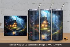 Fantasy Dwarf House Tumbler Wrap Sublimation Design 3 Product Image 1