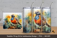 Quail Bird Tumbler Wrap Sublimation Design 3 Product Image 1