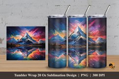 Mountains Sparkling Tumbler Wrap Sublimation Design 3 Product Image 1
