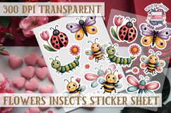 Flowers Insect sticker sheet Bugs Scrapbook PNG Butterfly Product Image 1