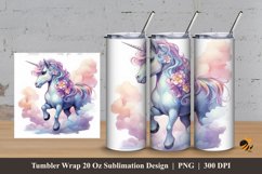 Unicorn Tumbler Wrap Sublimation Design 3 Product Image 1