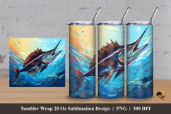 Sailfish Tumbler Wrap Sublimation Design 3 Product Image 1