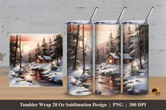 Cabin House Tumbler Wrap Sublimation Design 3 Product Image 1