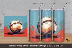 Baseball Sport Tumbler Wrap Sublimation Design 3 Product Image 1