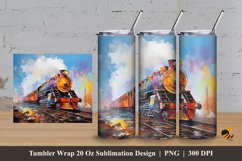 Colorful Train Tumbler Wrap Sublimation Design 3 Product Image 1