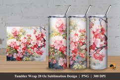 Blooms Flower Tumbler Wrap Sublimation Design 3 Product Image 1