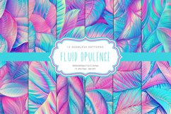 Holographic Leaves Seamless Patterns Product Image 1