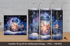 Little Bird And Jar Tumbler Wrap Sublimation Design 3 Product Image 1