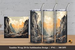 Rock and Peak Tumbler Wrap Sublimation Design 3 Product Image 1