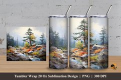 Pine Forests Tumbler Wrap Sublimation Design 3 Product Image 1